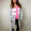 Kardigan Jade šedo bílý 01